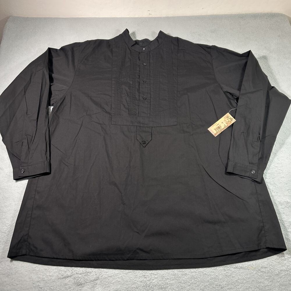 Y2k 2000s Scully Tuxedo Pleated Half Button Up Shirt XL 16.5 34 Formal Cowboy